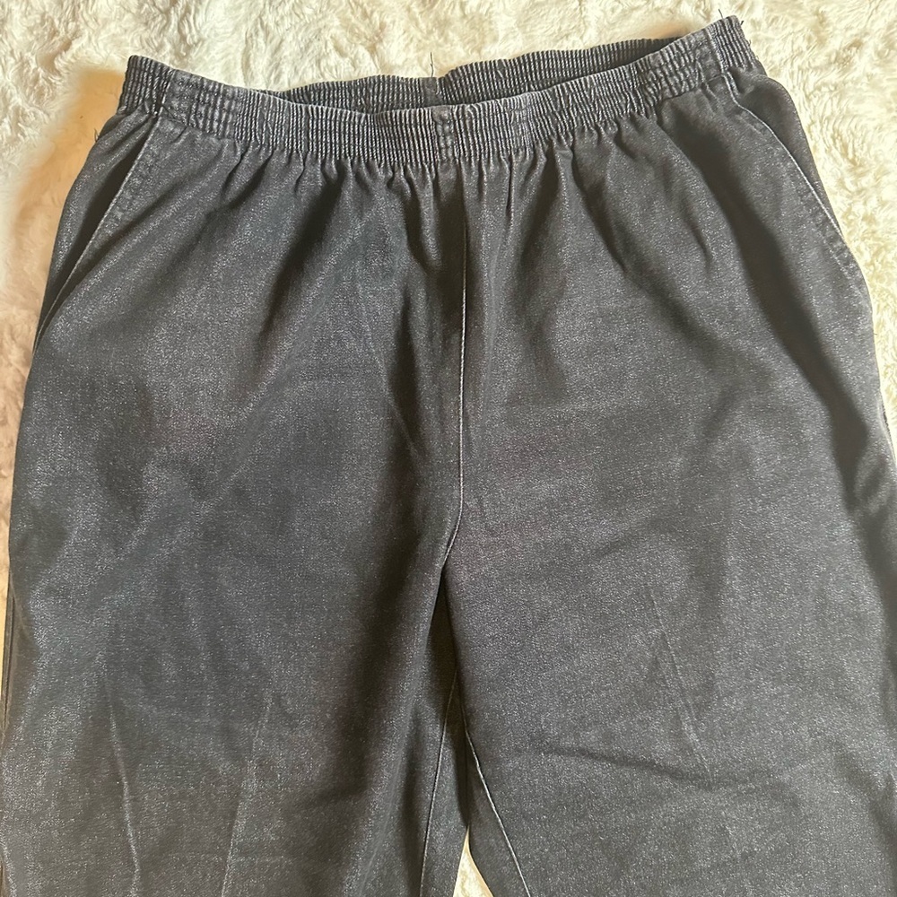 Alfred Dunner Women’s Black Pull-On Pants Size 12 Stretch Comfort Waist - Picture 2 of 5